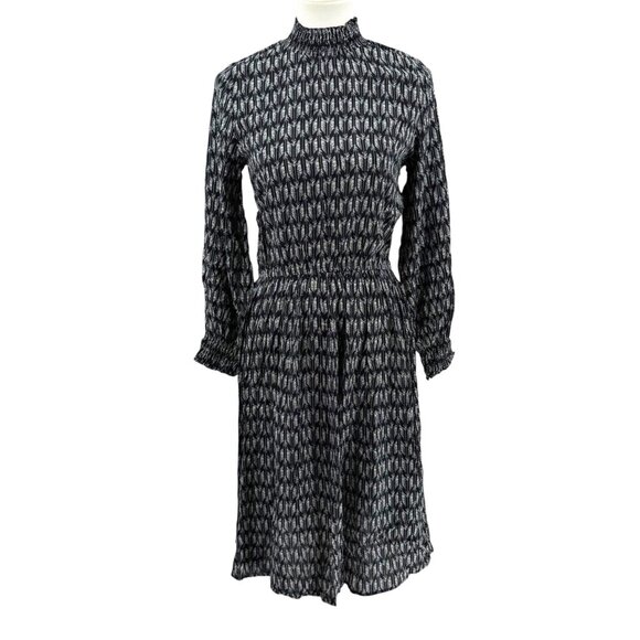 POL Womens Small Black & White Long Sleeve High Neck Midi Dress - Picture 1 of 7